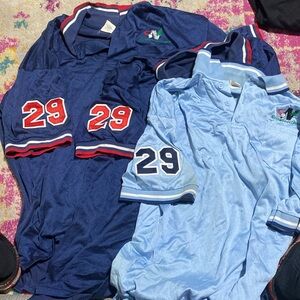 Lot of 3 Vintage Majestic Polo Umpire Northwoods League #29 2XL Baseball Jersey